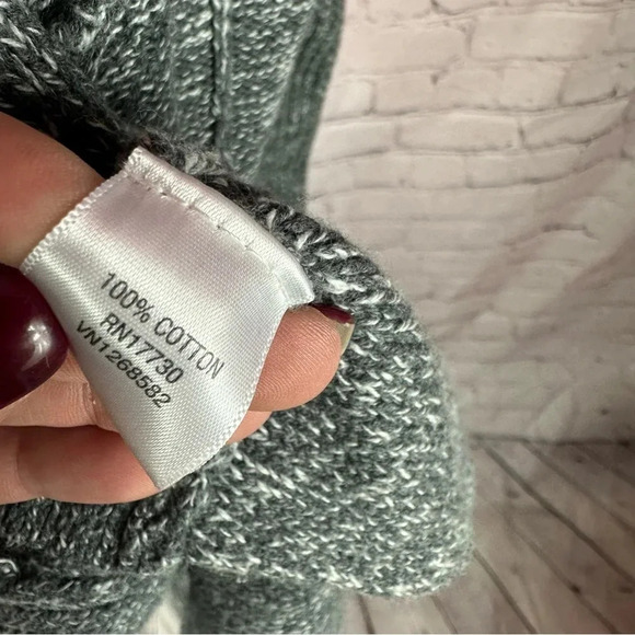 converse one star grey cotton open front Cardigan sweater size medium - Picture 3 of 9